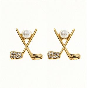 Golf Pearl Stud Earrings
