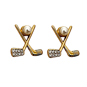 Golf Pearl Stud Earrings