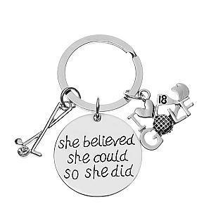 Golf Keychain - She Believed She Could So She Did
