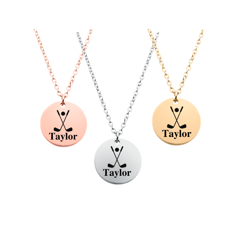 Engraved Golf Club Necklace