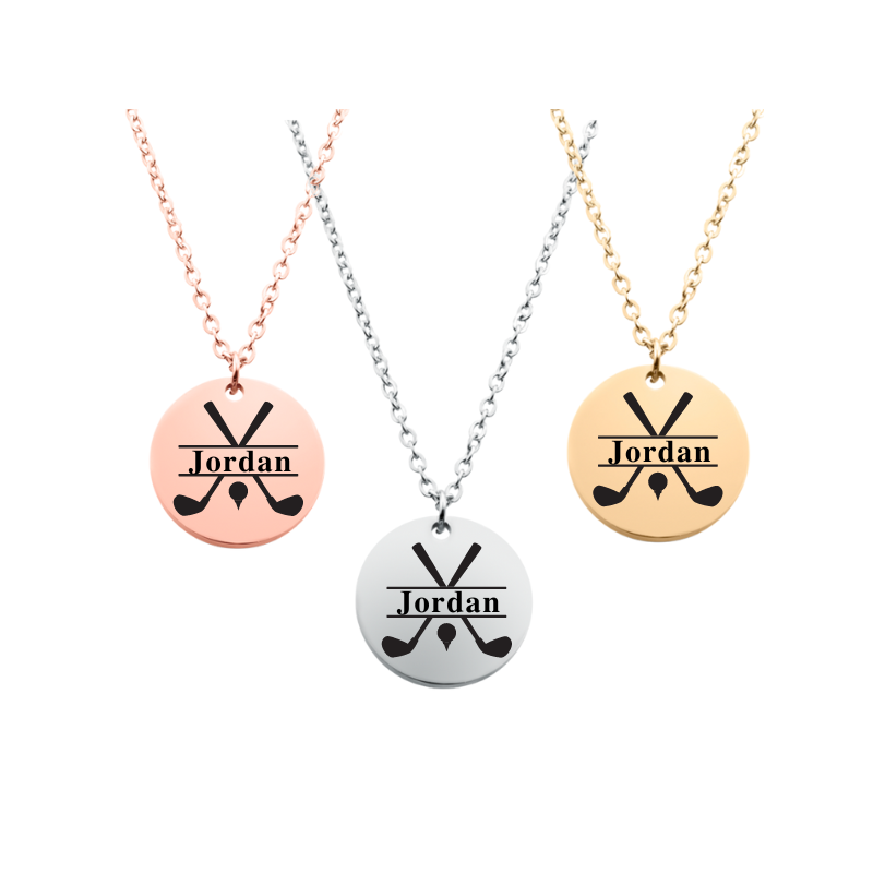 Engraved Golf Necklace