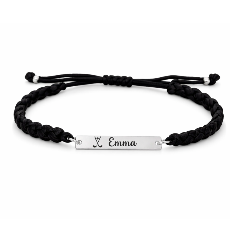 Personalized Engraved Golf Bar Rope Bracelet