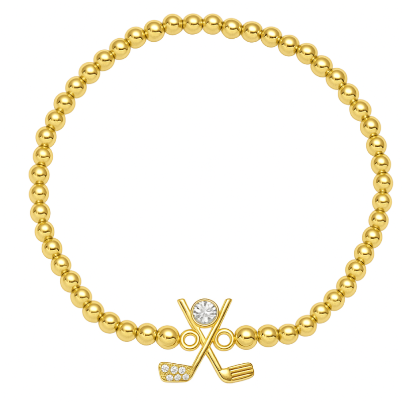 Golden Swing Golf Beaded Bracelet