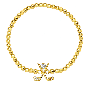 Golden Swing Golf Beaded Bracelet