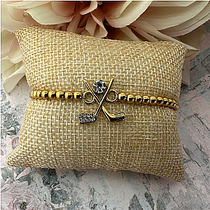 Golden Swing Golf Beaded Bracelet