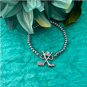 Golden Swing Golf Beaded Bracelet