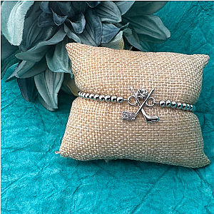 Golden Swing Golf Beaded Bracelet
