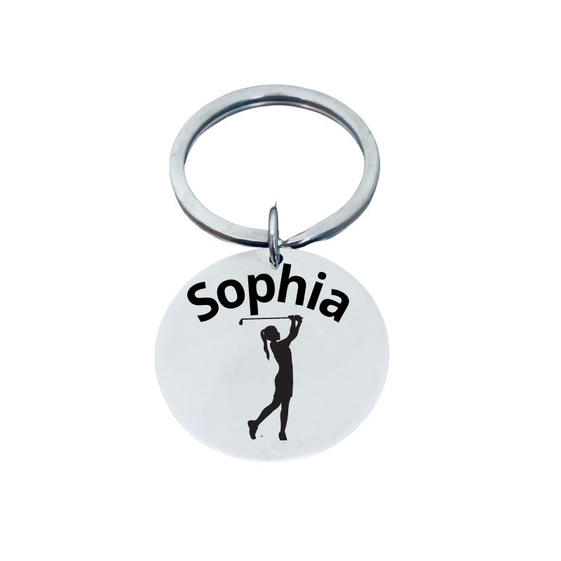 Girls Personalized Golf Keychain