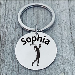 Girls Personalized Golf Keychain