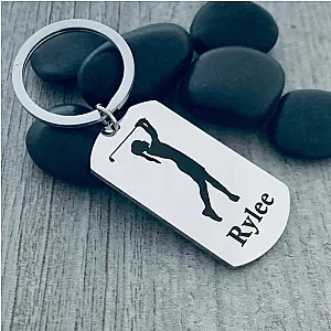 Girls Personalized Golf Keychain