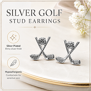 Golf Charm Stud Earrings