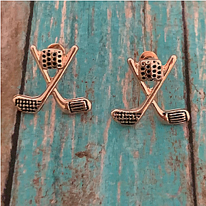Golf Charm Stud Earrings