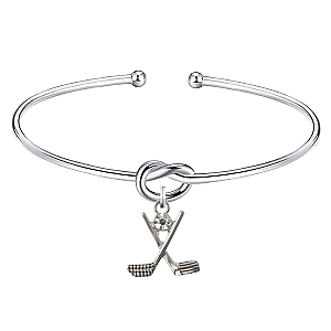 Silver Golf Knot Charm Bracelet