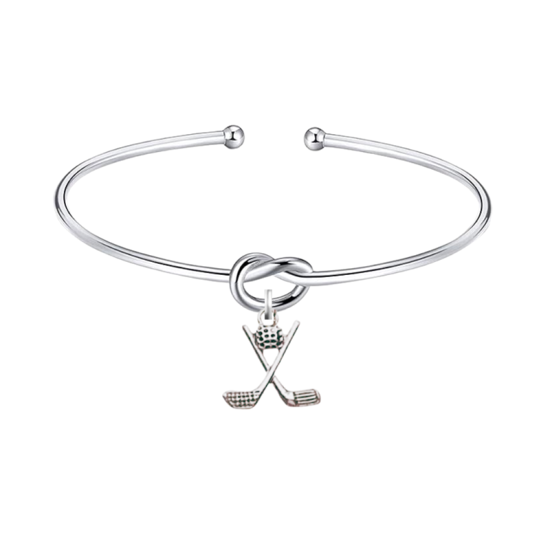 Silver Golf Knot Charm Bracelet