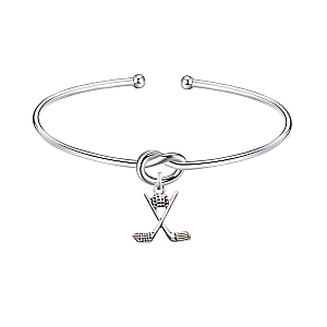 Silver Golf Knot Charm Bracelet