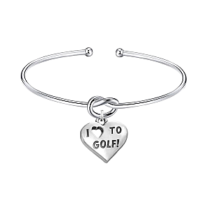 Silver Golf Knot Charm Bracelet