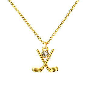 Golf Club Rhinestone Charm Necklace