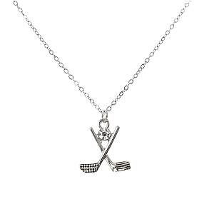 Golf Club Rhinestone Charm Necklace