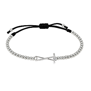 Golf Adjustable Silver Beaded Charm Bracelet