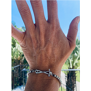Golf Adjustable Silver Beaded Charm Bracelet