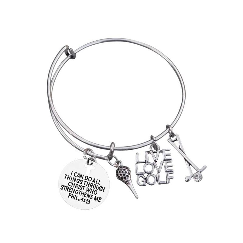 Golf Bracelet -  I Can Do All Things Through Christ Who Strengthens Me