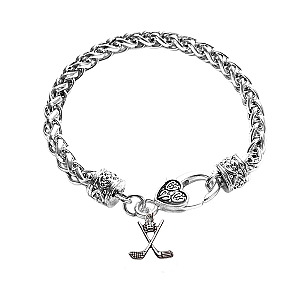 Silver Golf Charm Rope Bracelet- Pick Style