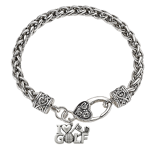 Silver Golf Charm Rope Bracelet- Pick Style