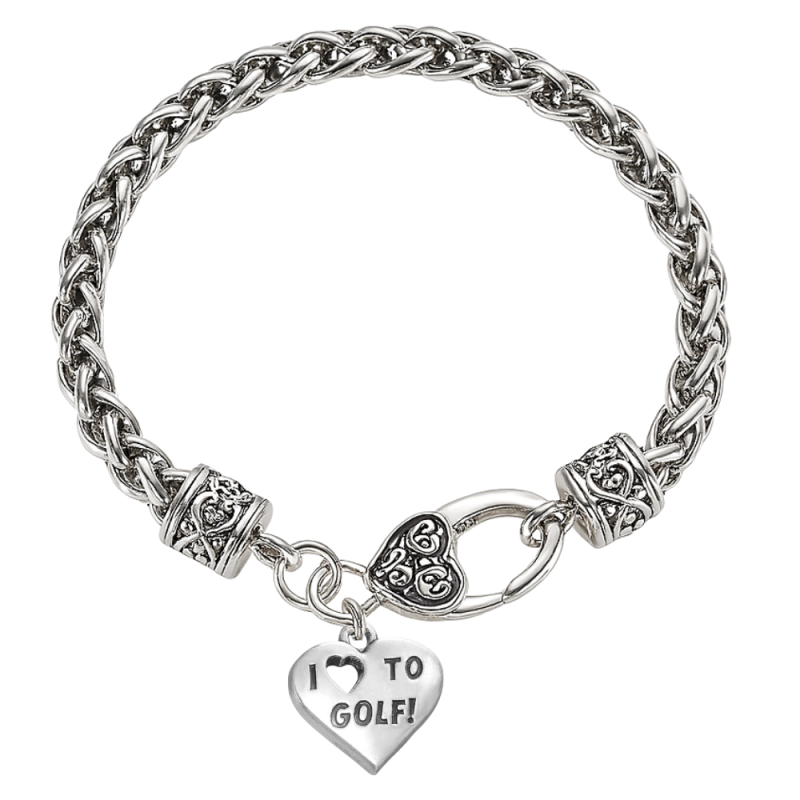 Silver Golf Charm Rope Bracelet- Pick Style