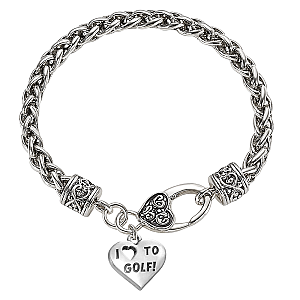 Silver Golf Charm Rope Bracelet- Pick Style