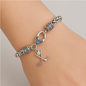 Silver Golf Charm Rope Bracelet- Pick Style