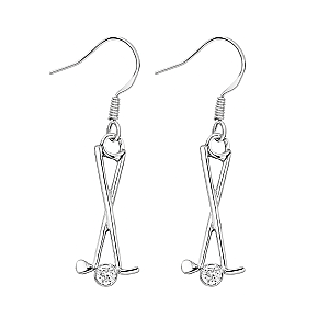 Golf Club CZ Earrings- Pick Color