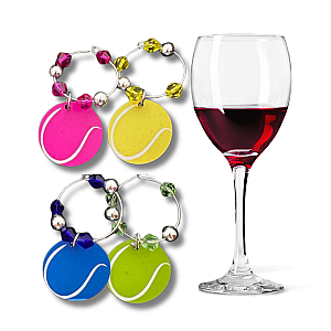 Tennis Ball Wine Charms
