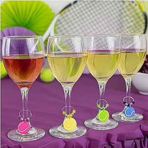 Tennis Ball Wine Charms