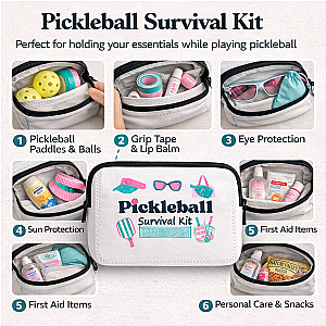 Pickleball Survival Cosmetic Bag