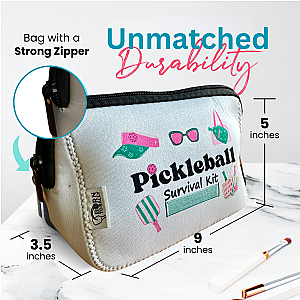 Pickleball Survival Cosmetic Bag
