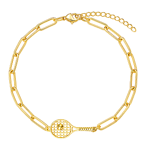 Gold Tennis Paperclip Bracelet