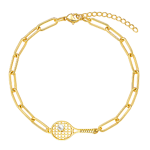 Gold Tennis Paperclip Bracelet