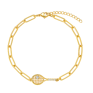 Gold Tennis Paperclip Bracelet