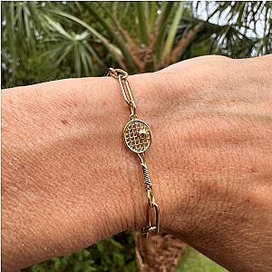 Gold Tennis Paperclip Bracelet
