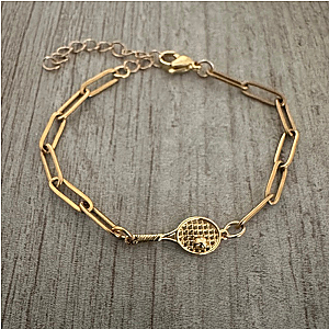 Gold Tennis Paperclip Bracelet