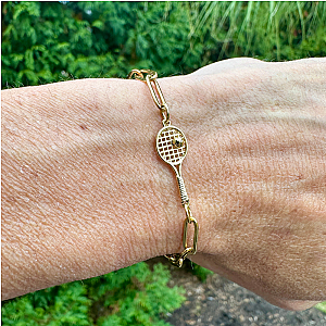 Gold Tennis Paperclip Bracelet
