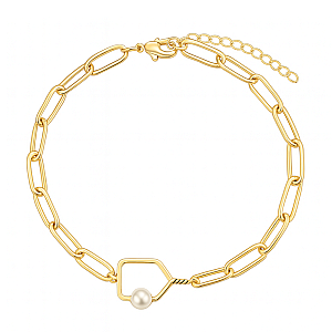 Gold Pickleball Paperclip Bracelet