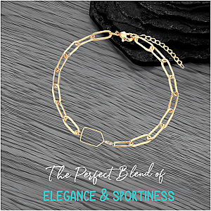 Gold Pickleball Paperclip Bracelet