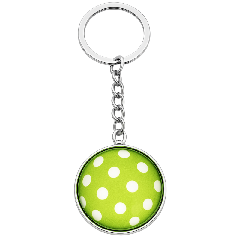 Green Pickleball Ball Keychain