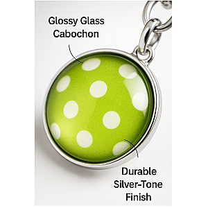 Green Pickleball Ball Keychain