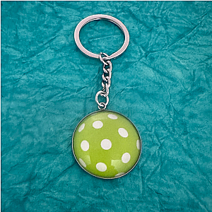 Green Pickleball Ball Keychain