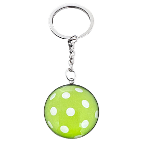 Green Pickleball Ball Keychain