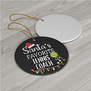 Santa's Favorite Tennis Coach Ornament