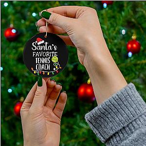 Santa's Favorite Tennis Coach Ornament