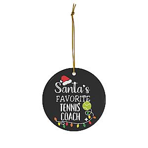 Santa's Favorite Tennis Coach Ornament